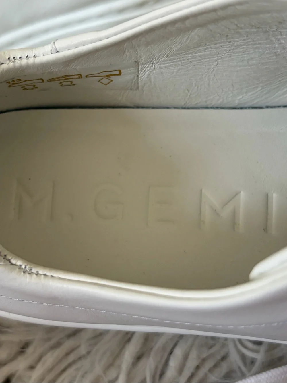 M.Gemi The Palestra Due Calf Leather Lace Up Low Top White SneakerS EUC Size 38
